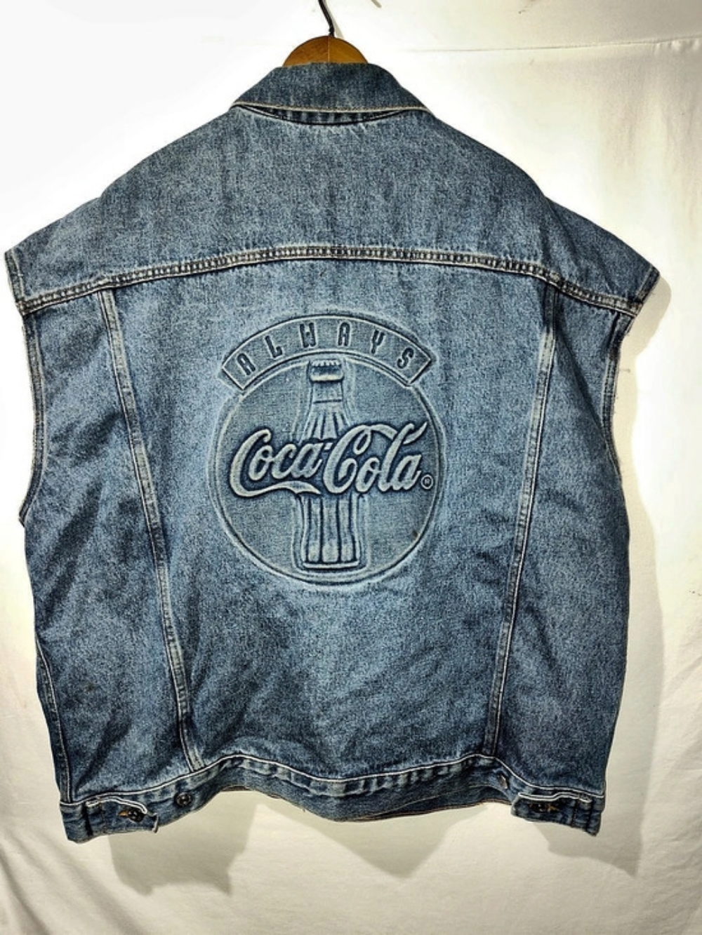 Coca-Cola Vintage Coca-Cola Embossed Back Logo Denim Vest